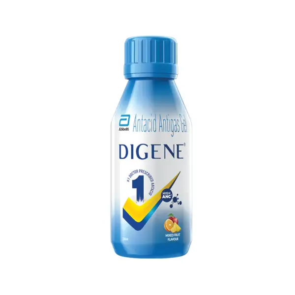 Digene Antacid Antigas Gel | For Acidity, Gas, Heartburn & Bloated Stomach Relief | Flavour Mixed Fruit